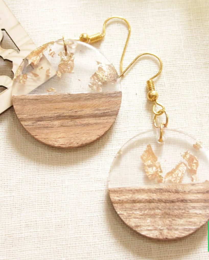 Brass Resin Earrings